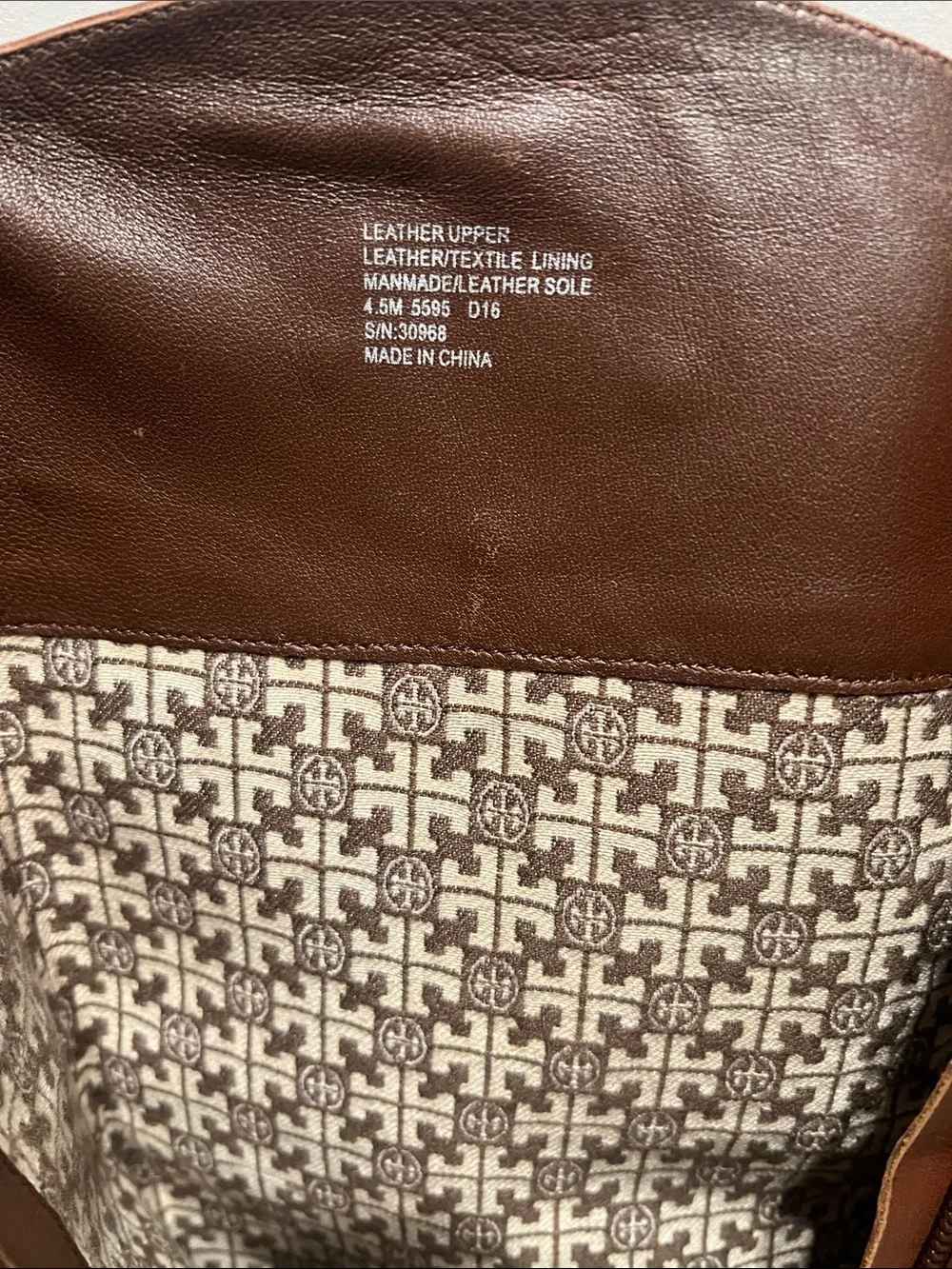 Tory Burch Chestnut Brown Logo Leather Tall Riding Boots
